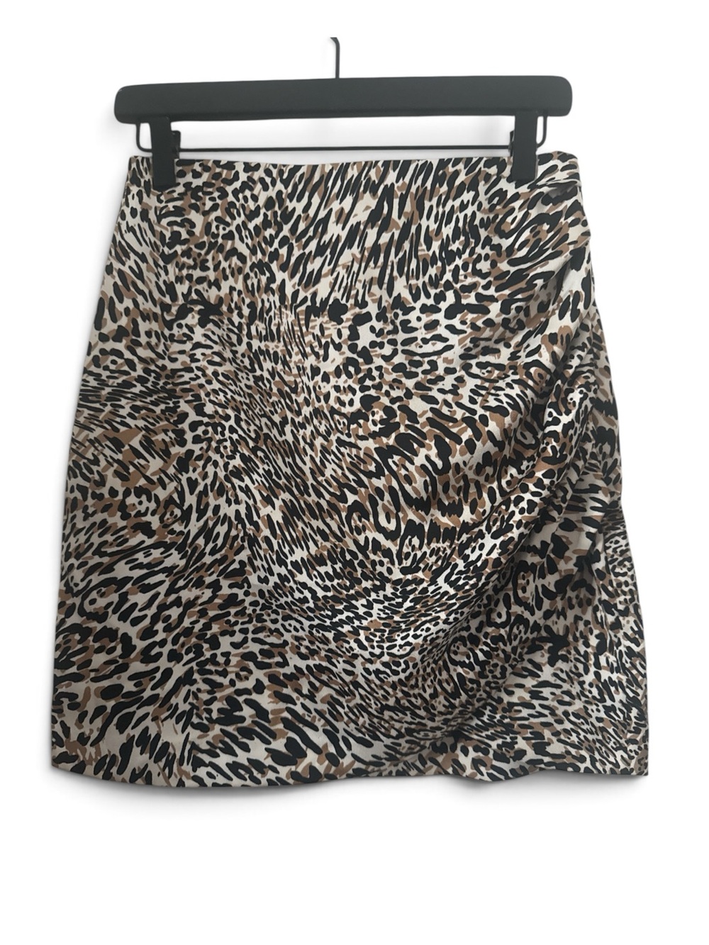 Express Animal-Print A-Line Skirt in Black, Brown & Cream